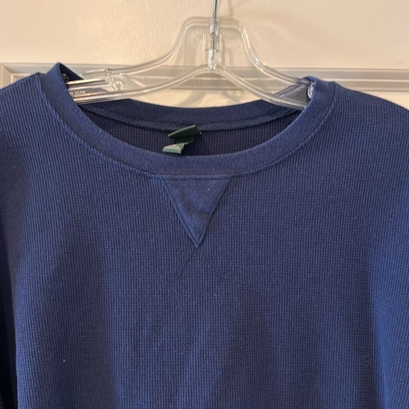 Target Wild Fable Navy Blue Cropped Long Sleeve Shirt - Picture 2 of 8